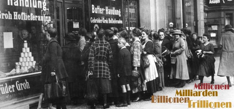 Schlange vor einem Lebensmittelgeschäft, Berlin 1923