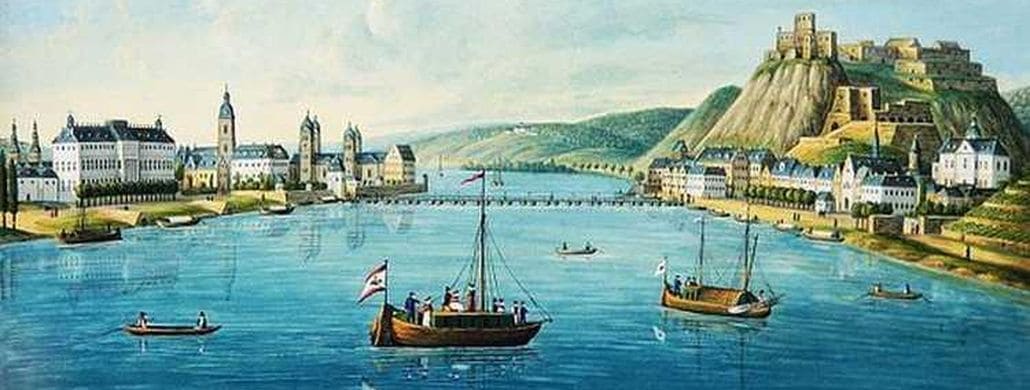 Koblenz, Ehrenbreitstein und Rhein, 1829